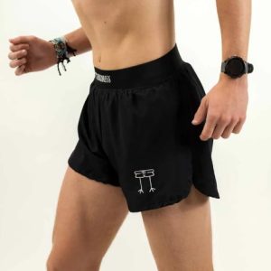 BLACK 4 HALF SPLIT SHORTS