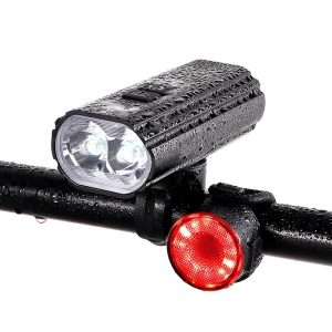 BICYCLE LIGHT SET HEADLIGHT + TAIL LIGHT